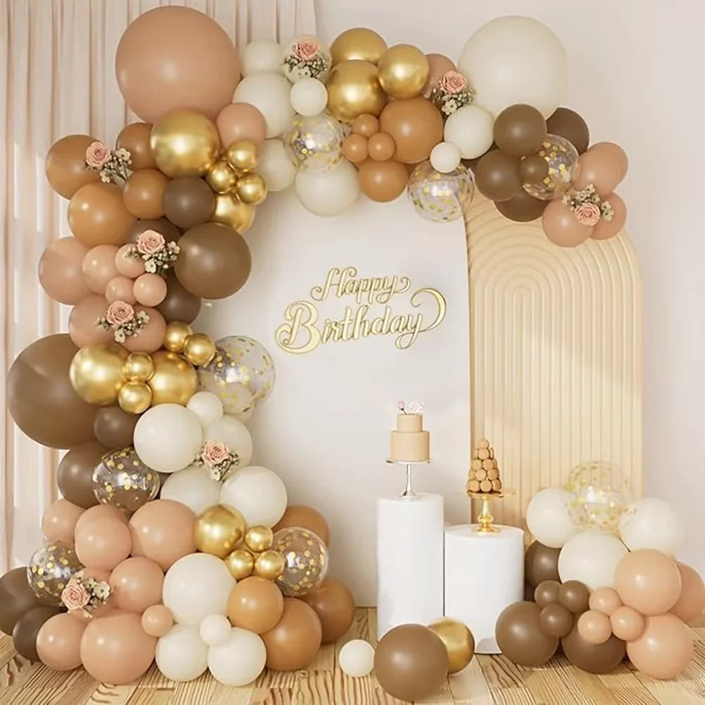 Nude White Sand Balloons Arch Kit Skin Gold Balloon Garland Kids Birthday Party Baby Shower Wedding Graduation Decoration Globos