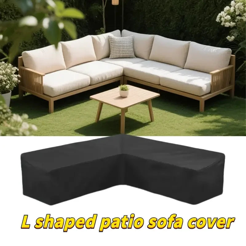 V-shaped Outdoor Furniture Cover Anti-UV Windproof Sofa Protective Cover Polyester Waterproof Outdoor Sofa Cover