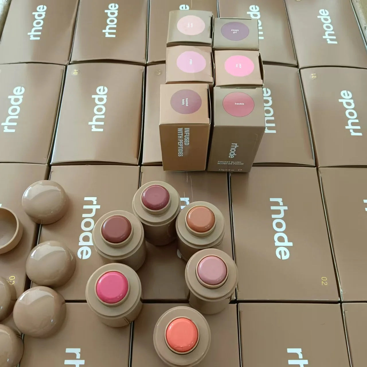 Rhode Pocket Blush LIP Stick Lip And Cheek Hydrating Stick Natural Rouge Powder Blush Cream Lipstick Cheek Easy To Apply Colo