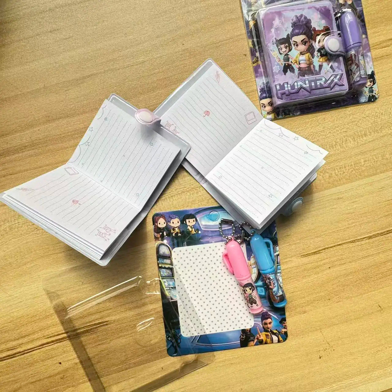 2\4pcs New K Pop Devil Hunter Notebook Cartoon Stationery Set Book Ballpoint Pen Small Set Student Gift Stationery Wholesale