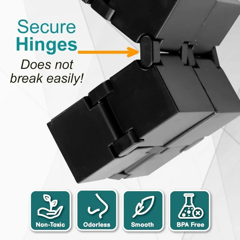 Metal Infinity Fidget Cube for Stress and Anxiety Relief/ADHD, Fidget Finger Toys Durable Sensory Gift for Adults Teens