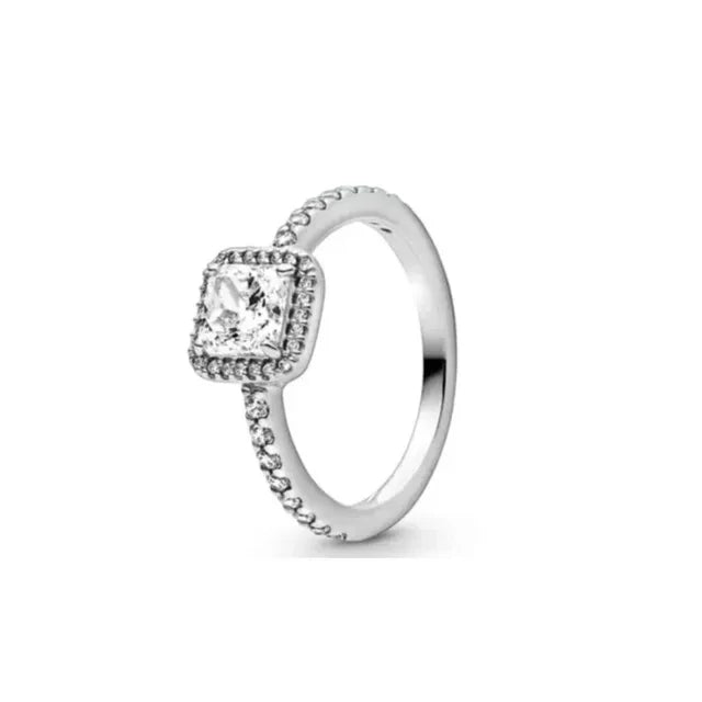 New White Series Original 925 Sterling Silver Women Finger Rings for Women Silver Daisy Mom heart Zirconia Stone Luxury Jewelry