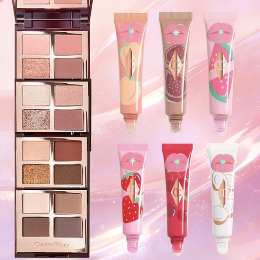 Charlotte Tilbury CT Makeup Sets Highlighters Lip Blam 4 Color Eyeshadow Palette Lip Gloss Lip Blam Set Pillow Talk Long Lasting