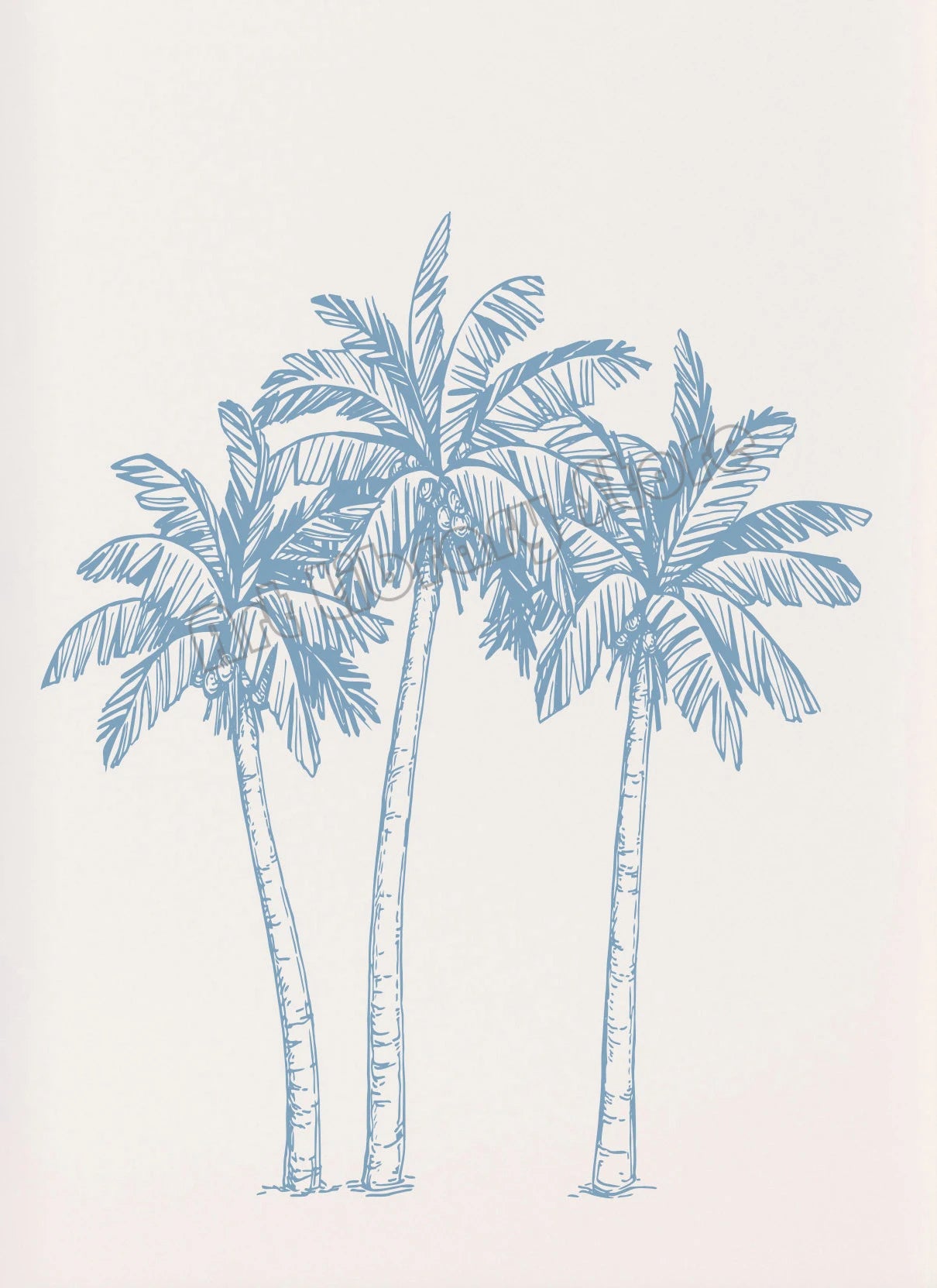 Retro Trendy Abstract Beach Coastal Blue Seashell Palm Tree Bikini Poster Canvas Painting Wall Art Pictures Home Bathroom Decor