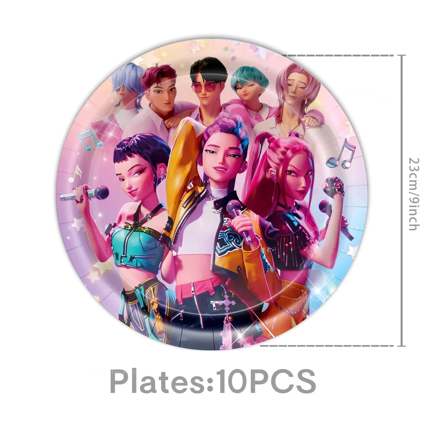 KPop Demon Hunters Birthday Decoration Disposable Party Tableware Paper Plates Napkins Cups Tablecloth Gift Bag Event Supplies