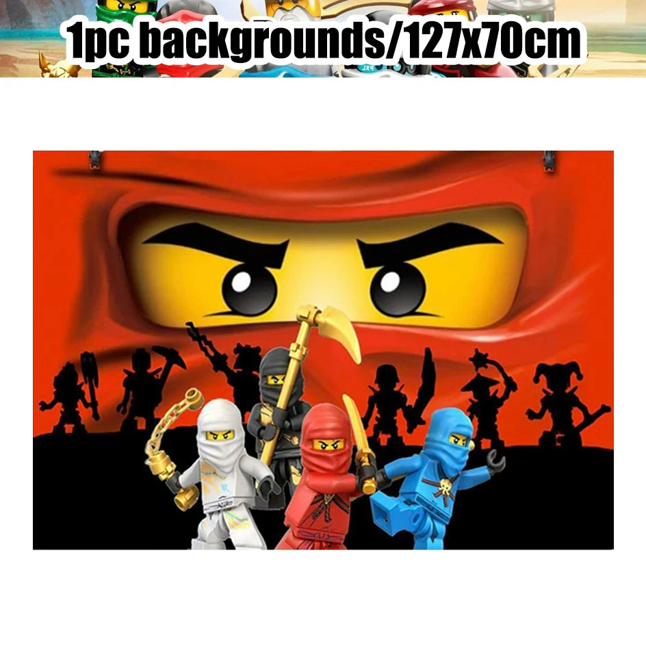 Ninja Birthday Party Decorations New Paper Tableware Plates Cups Napkins Tablecloth Background Balloon Supplies Deco For Kid Boy