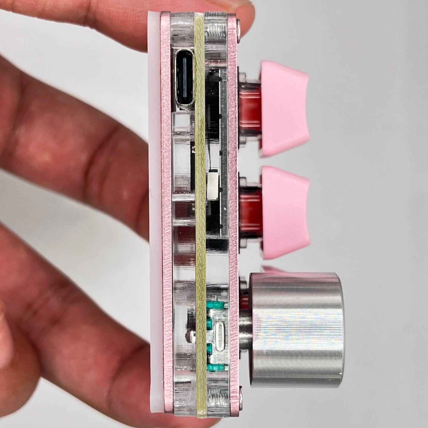 O3C SayoDevice OSU O3C Rapid Trigger Hall Switches Magnetic Pink Switches Keyboard With Knob Screen Copy Paste Shotcut