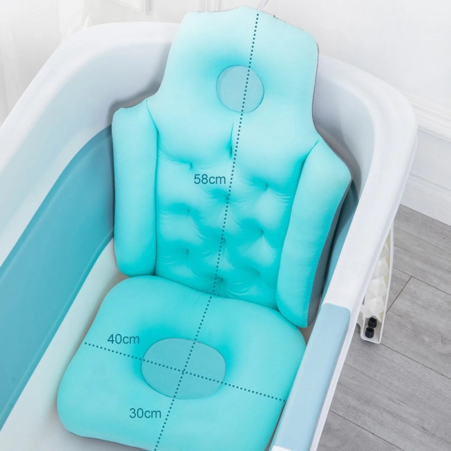 Non-Slip Bath Pillow with Air Mesh Neck Head And Back Support for Bathtub Universal Anti-Slip Mop Support Suciton Cup