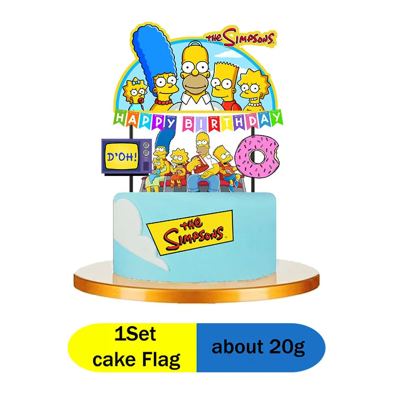 THE SIMPSONS GAME Baby Shower Kids Toy Aluminum Foil Digital Balloon Set Birthday Party Decor and Napkins Disposable Tableware