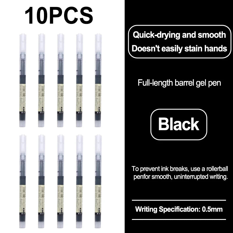 High Quality 0.5mm Quick Drying Fine Point Liquid Ink Pens Smooth Writing Comfortable Grip Non-Smudge for Office School Supplies