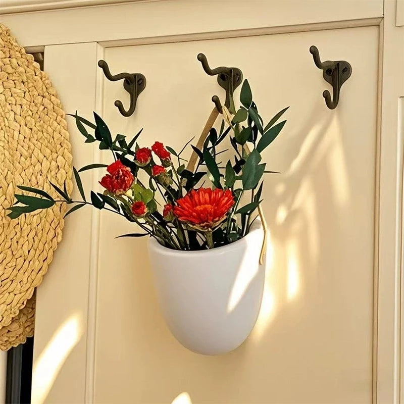 Creative Wall White Mounted Flowerpot Serie Succulent Flowerpot Flower Basket Flower Arrangement Decoration Garden Decoration