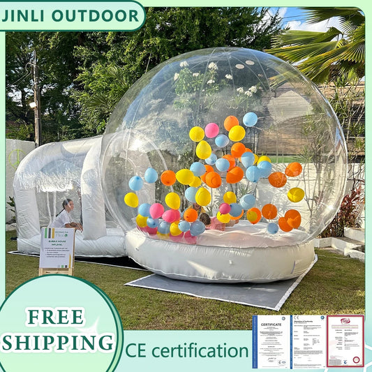 Inflatable Bouncy Bubble House Kids Play with Blower Balloon Transparent PVC Outdoor Dome Tent Bouncer for Chlidren Toys