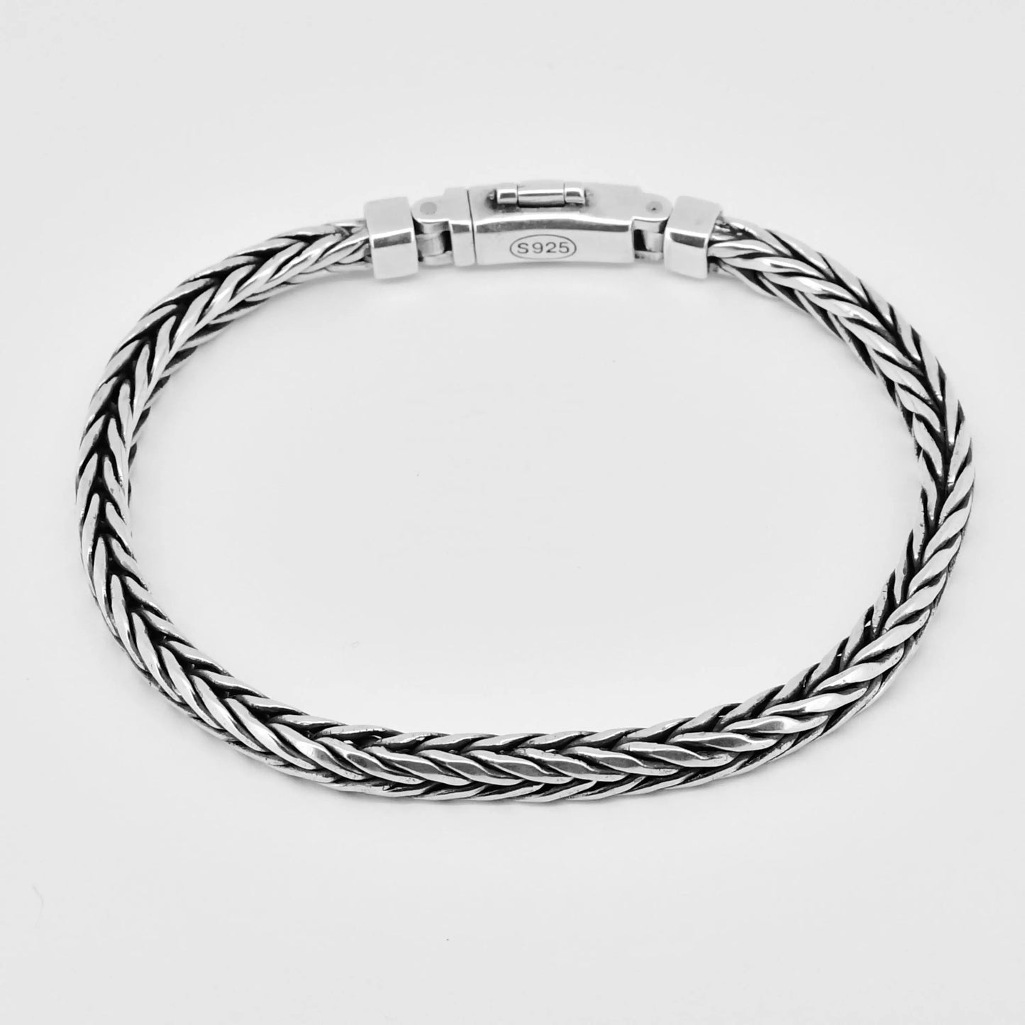 S925 Sterling Silve Twisted Bracelets For Men Hip Hop Handmade Exquisite Unique Fashion Jewelry Gift Factory Price