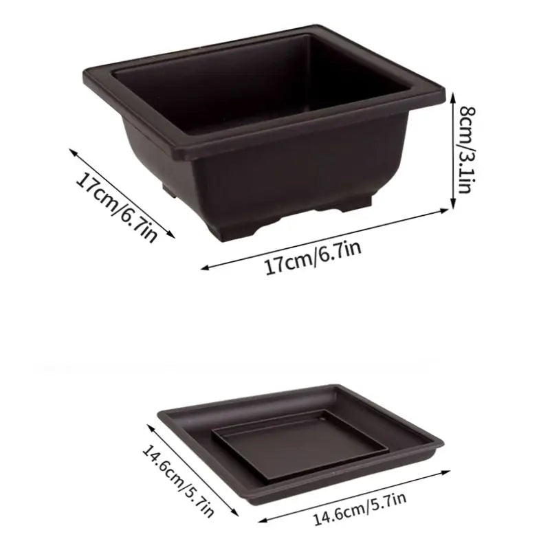 Rectangular Flowerpots Plastic Bonsai Plants Pot Square for Flower Balcony Garden Yard Landscape Bonsai Pot Trays Home Decor