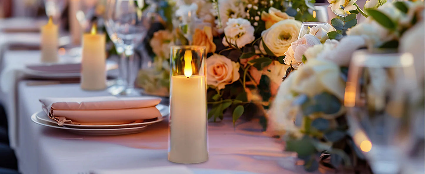 6-90PCS Acrylic Cup Led Candles Wedding Flickering Flameless Candles Battery Operated Artificial Candle Concert Activities Decor