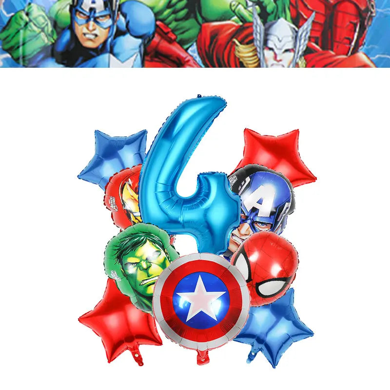 Happy Marvel Theme Avengers Birthday Decoration Set Cups Plates Tablecloth Masks Superhero Balloons Party Supplies Favors Gifts
