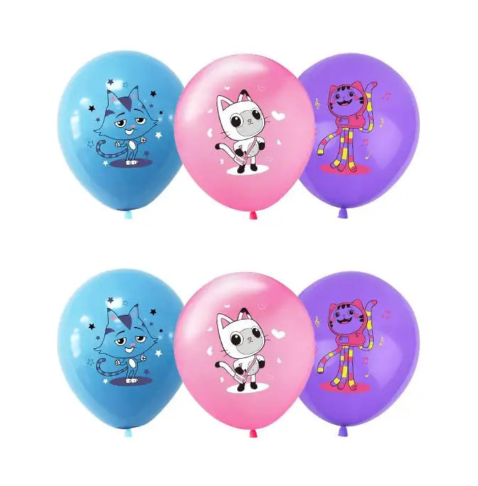 Disney Gabby Dollhouse Birthday Party Decoration Balloon Napkins Children's Disposable Tableware Theme Party Supplies Kids Gifts