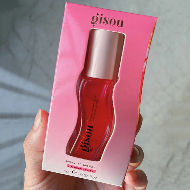 Gisou Moisturizing Glazed Plum Lip Balm Lip Oil Gloss Care Of The Lips Benetitnt For Lips Plumping Exfoliating Plumping Gloss