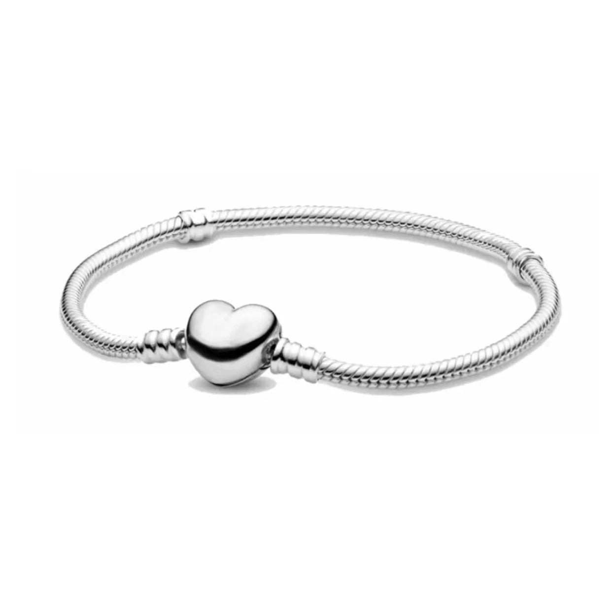 Original hot selling 925% sterling silver fashionable round heart snake bone bracelet for women DIY luxury jewelry gift making