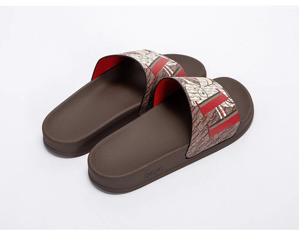 Fashionable Classic Simplicity Women's New 2024 Slippers PVC Material Letter Printing Outdoor Casual Flat Bottom Slippers