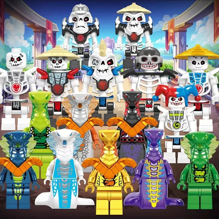 24 Pieces Anime Characters Ninja Figures Garmadon Jay Lloyd Samukai Cole Harumi Ultra Violet Pyro Snake Building Block Kids Toys
