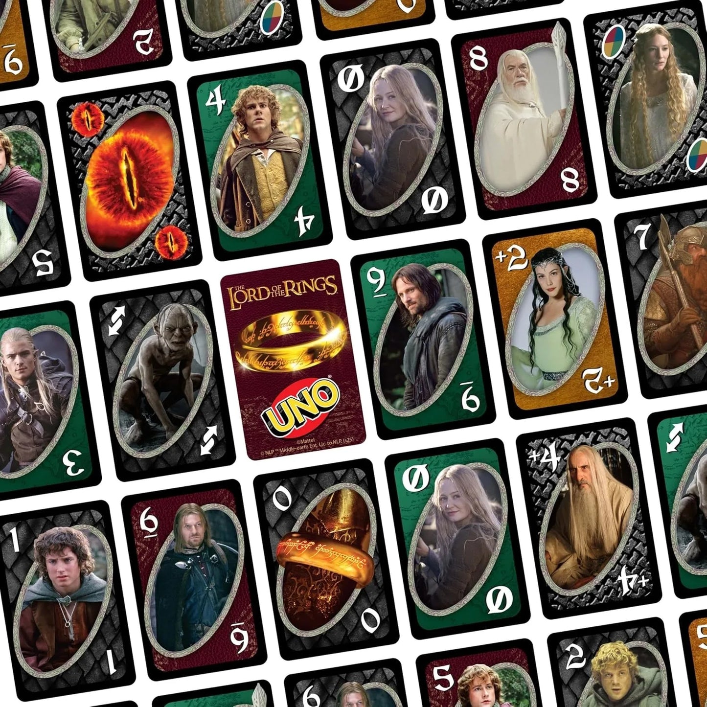 Original Mattel Games UNO The Lord of The Rings 112 Playing Card Game Deck Poker Board Games Christmas Gift for Kids Adults