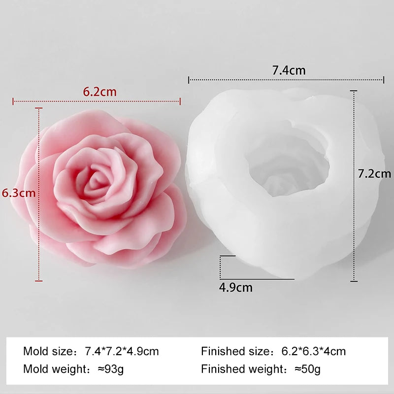 DIY Floral Series Rose Peony Lotus Silicone Mold Aroma Candle Plaster Resin Flowers Mold Handmade Soap Making Supplies