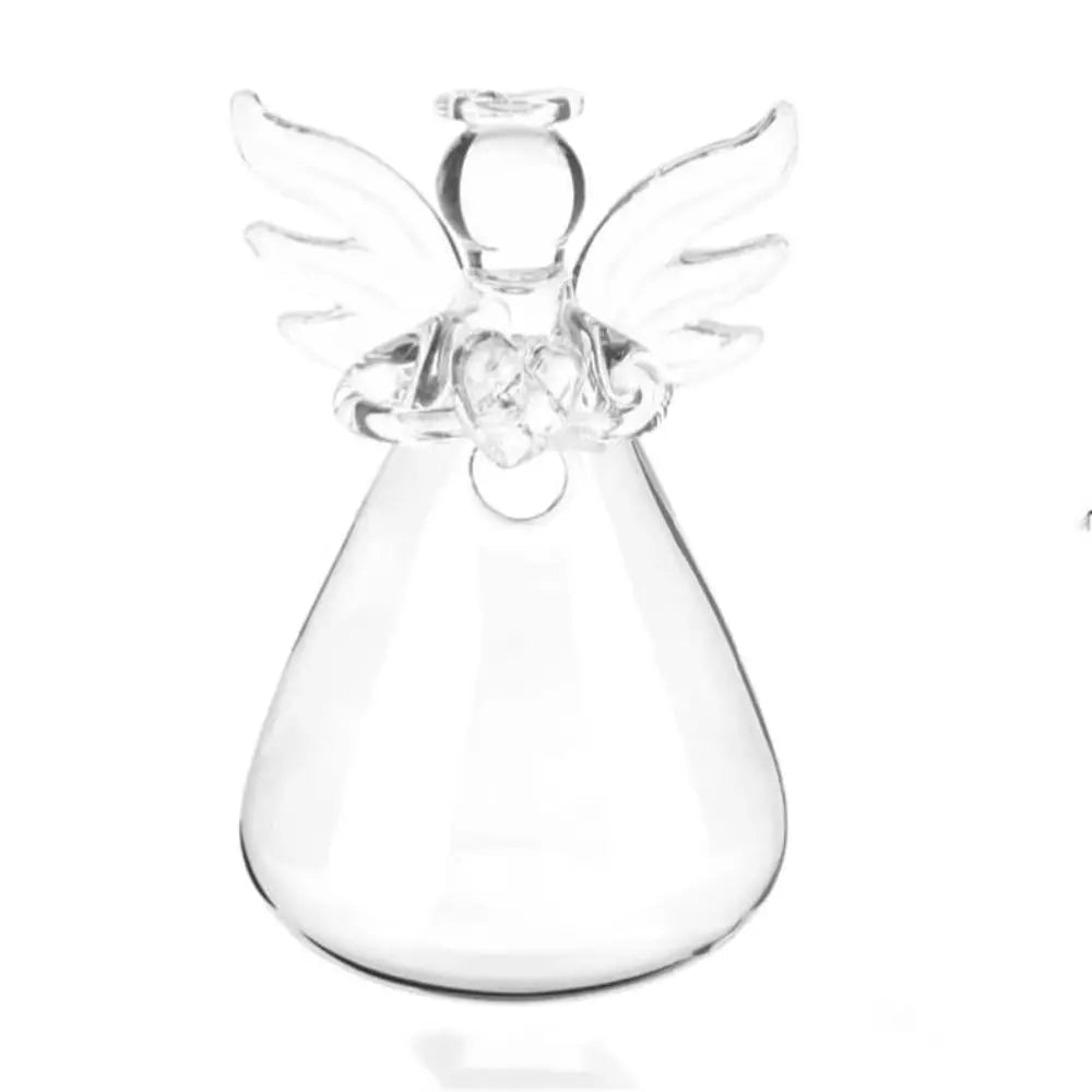 Cute Angel Glass Vases Creative Clear Glass Hanging Vase Flower Plant Stand Hanging Hydroponic Vase Home Office Wedding Decor