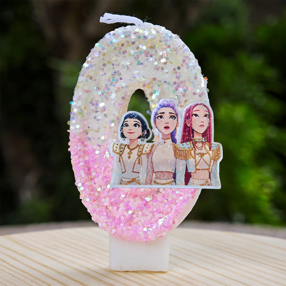 Kpop Demon Hunters Candle Number 0-9 Soccer Candle Cake Decoration Birthday Party for Kids Baby Shower Decor Gift
