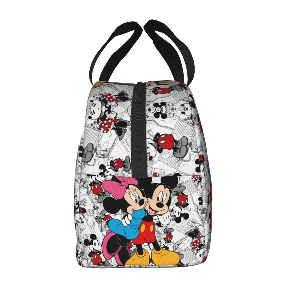 Custom Mickey Pink Minnie Mouse Lunch Bag Women Creative Design Cooler Warm Insulated Lunch Box for Kids School
