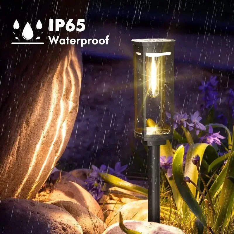 Waterproof LED Solar Lights for Garden Yard Driveway - Automatic Pathway Lighting Outdoor Landscape Lighting Auto On/Off at Dusk