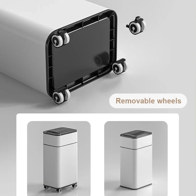 15/20L Smart Trash Can Waterproof Large Kitchen Wastebasket Sensor Automatic Bagging Trash Bin Household Rectangular Garbage Can