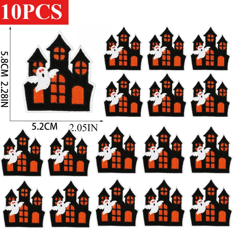 10/23PCS Wholesale Lots/set of Horror Ghost Haunted House Mummy Patch  Embroidery DIY Cloth Sticker Badge Ironing Jeans/cloak