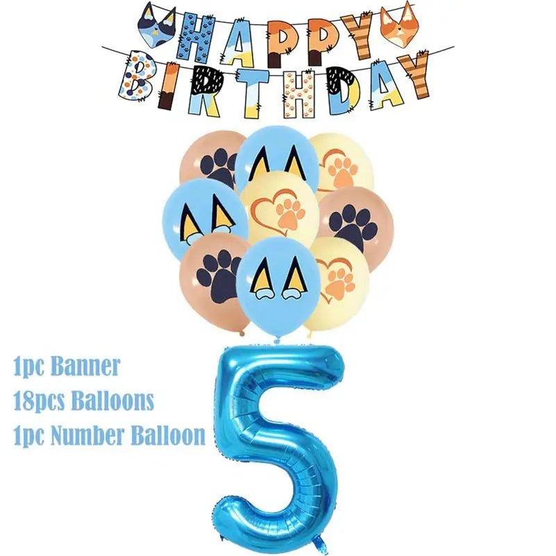 New Cartoon Dogs Birthday Party Decoration Full Set Kit