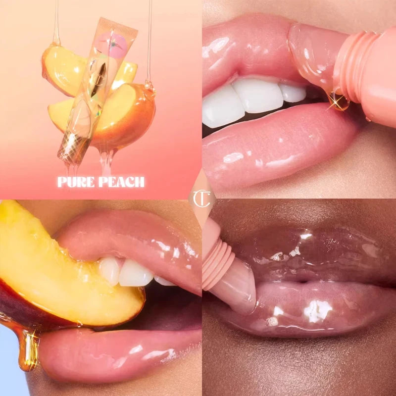 Charlotte Tilbury Jelly Lip Gloss Lip Care Essence Mirror Lip Gloss Lipstick Matte Finish CT Matte Lip Gloss Small Gold Tube