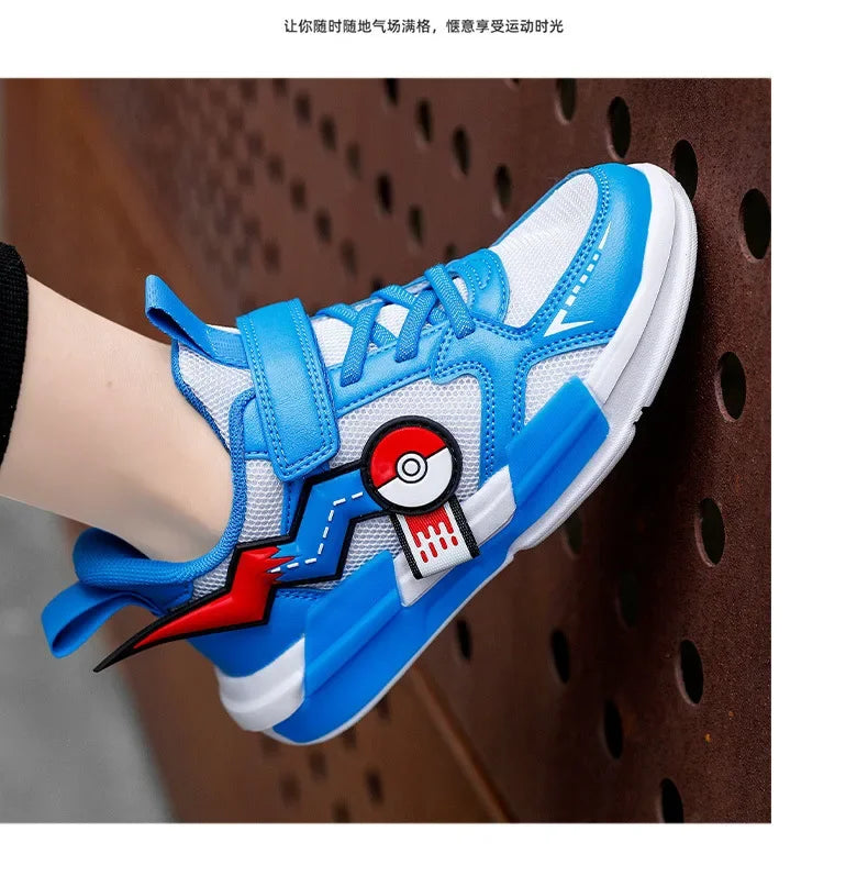 Pokemon Pikachu Children Sports Shoes Spring and autumn Fashion Anime Boy Sneakers Student Breathable Non-slip Running Shoe