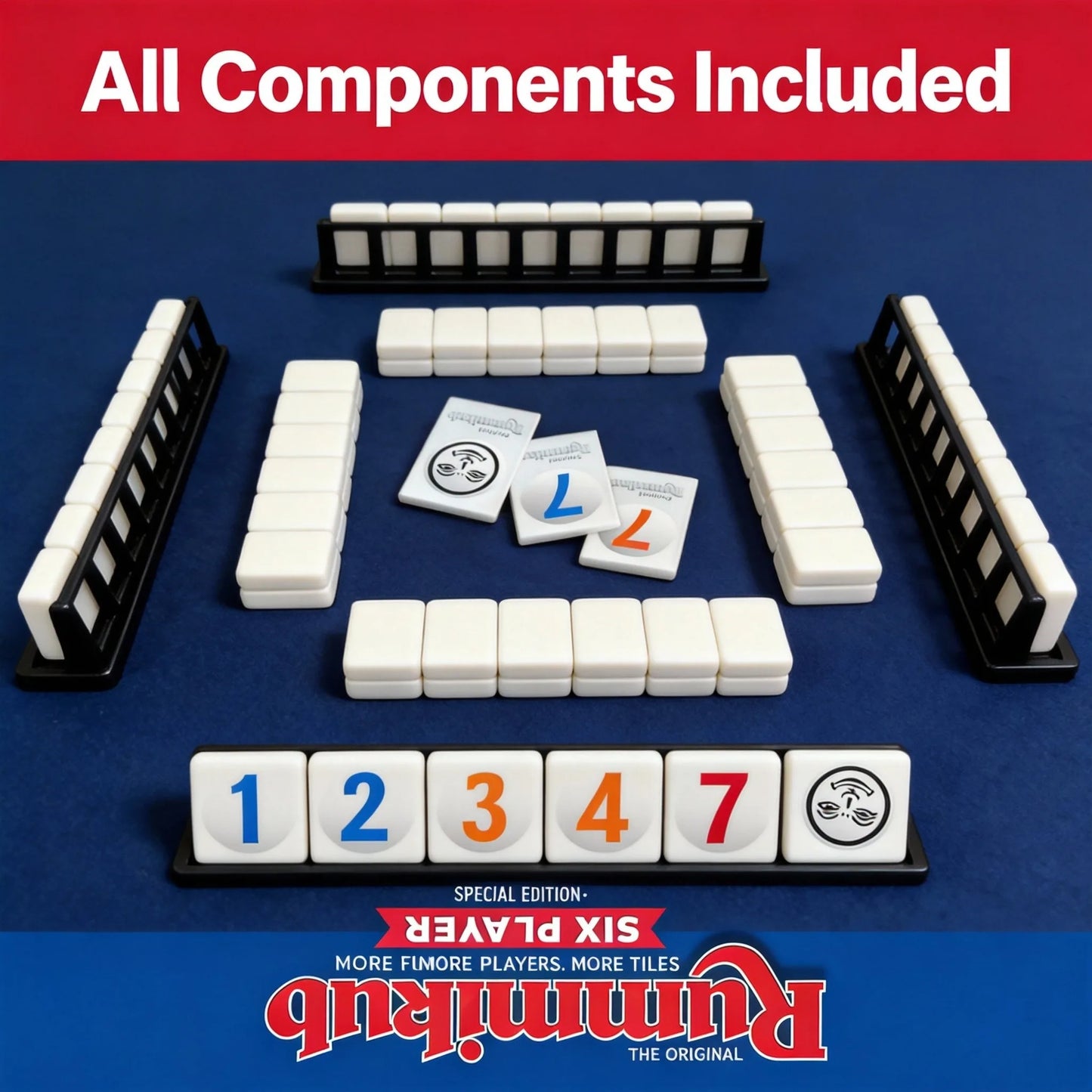 Rummikub Six Player Special Edition - Family Strategy Game with 160 Tiles, Boost Logic & Math Skills for Game Night