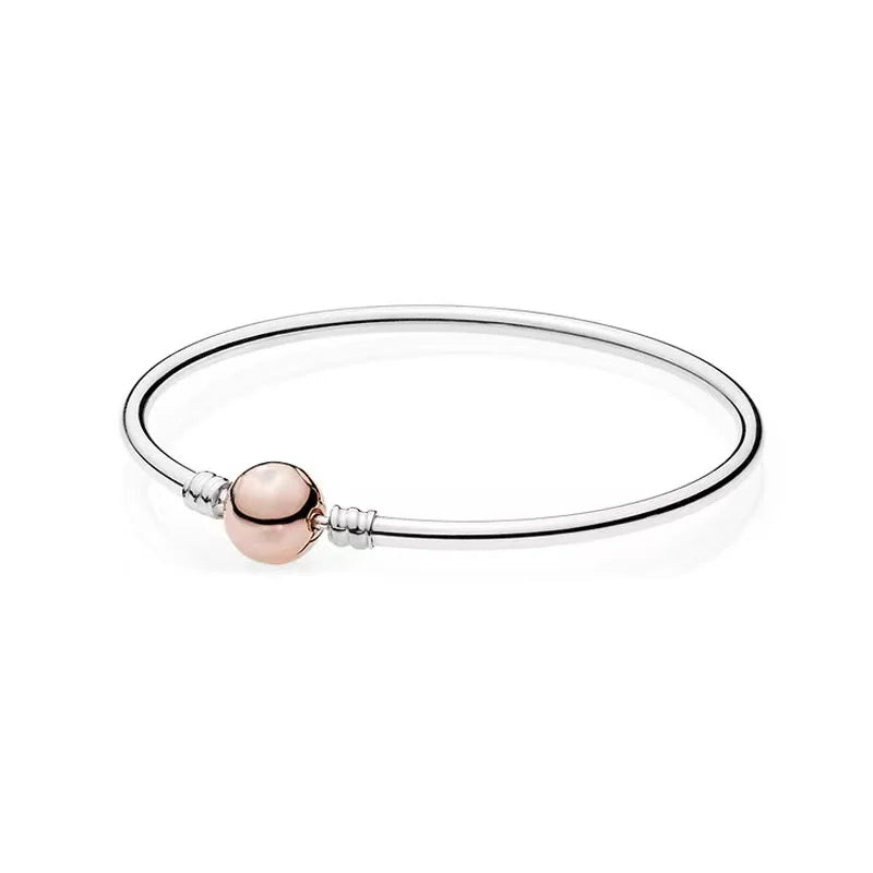 Original hot selling 925% sterling silver fashionable round heart snake bone bracelet for women DIY luxury jewelry gift making