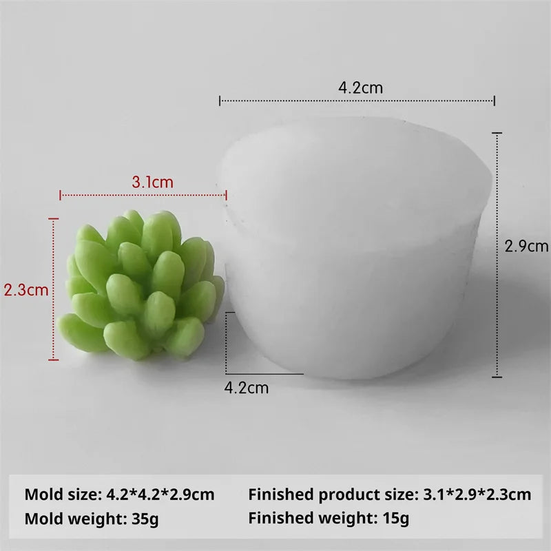 3D Silicone Candle Soap Mold Cactus Succulents Plaster Cement Mold Home Decoration DIY Aromatherapy Wedding Gifts silicone molds
