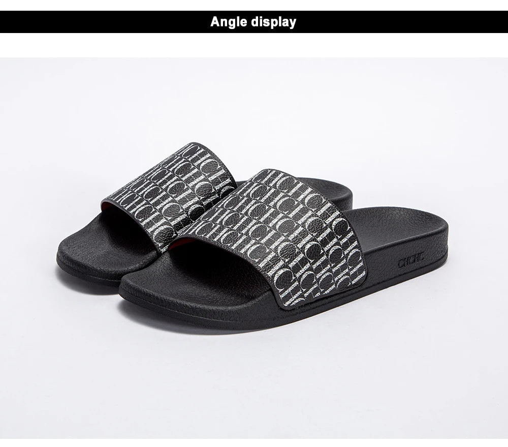 Fashionable Classic Simplicity Women's New 2024 Slippers PVC Material Letter Printing Outdoor Casual Flat Bottom Slippers