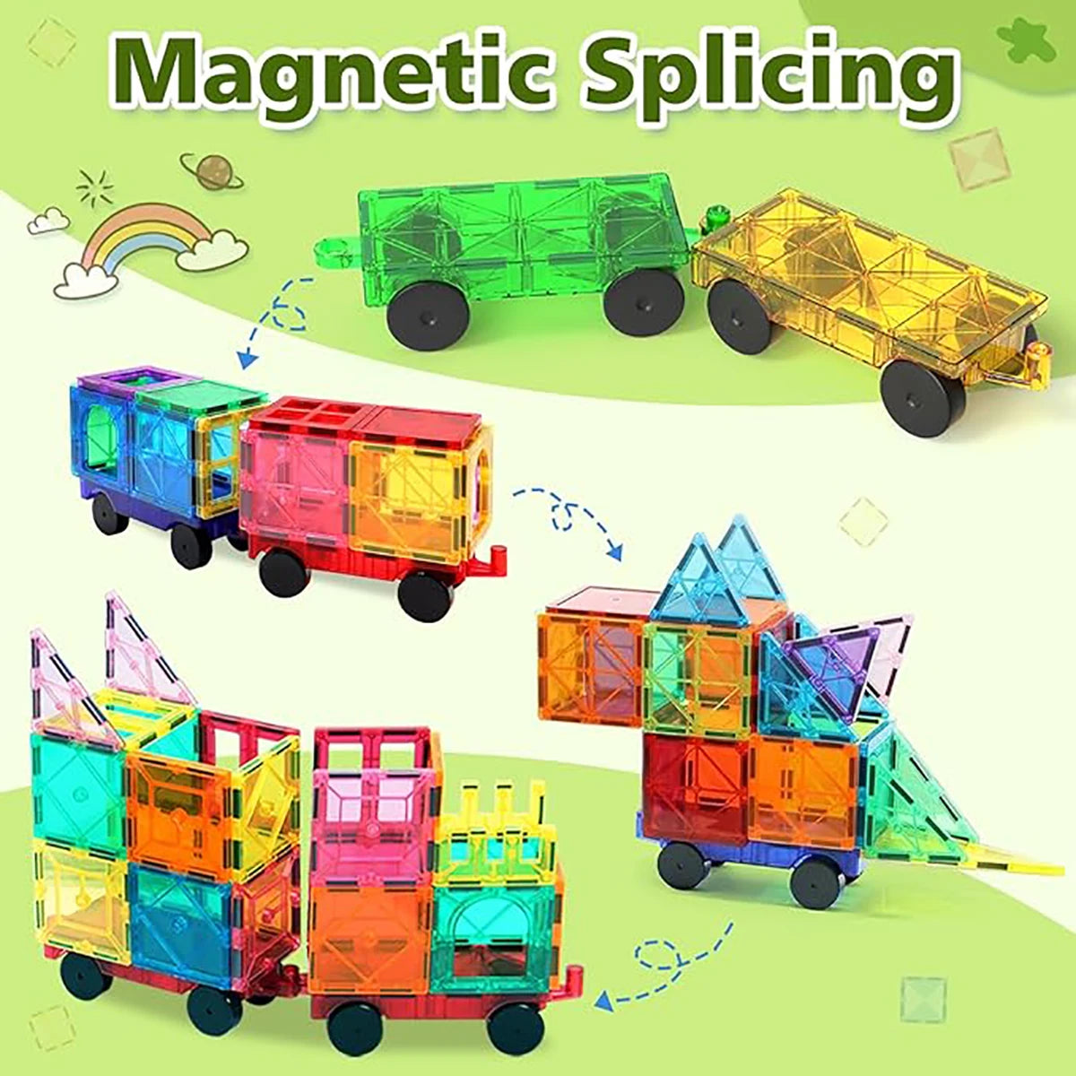 Magnetic Building Blocks Magnetic Force Plate Children's Toys, Creative Architect Toys, Handheld Children's Gifts