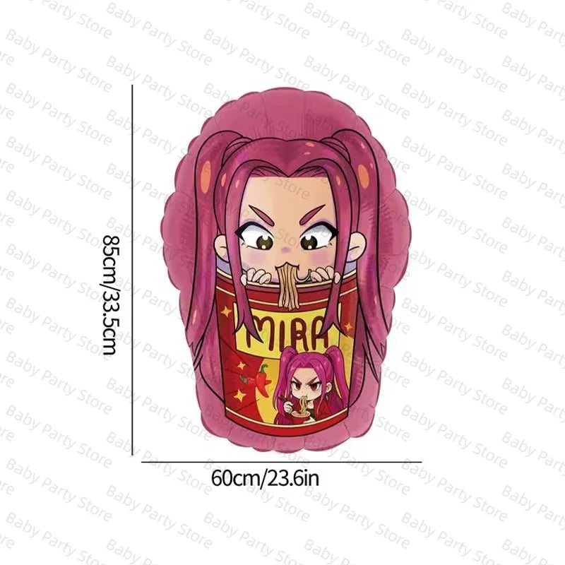 KPop Demon Hunter Theme 18-inch Cartoon Anime Foil Balloon Set for Baby Shower Supplies Kids Birthday Party Decorations Gifts
