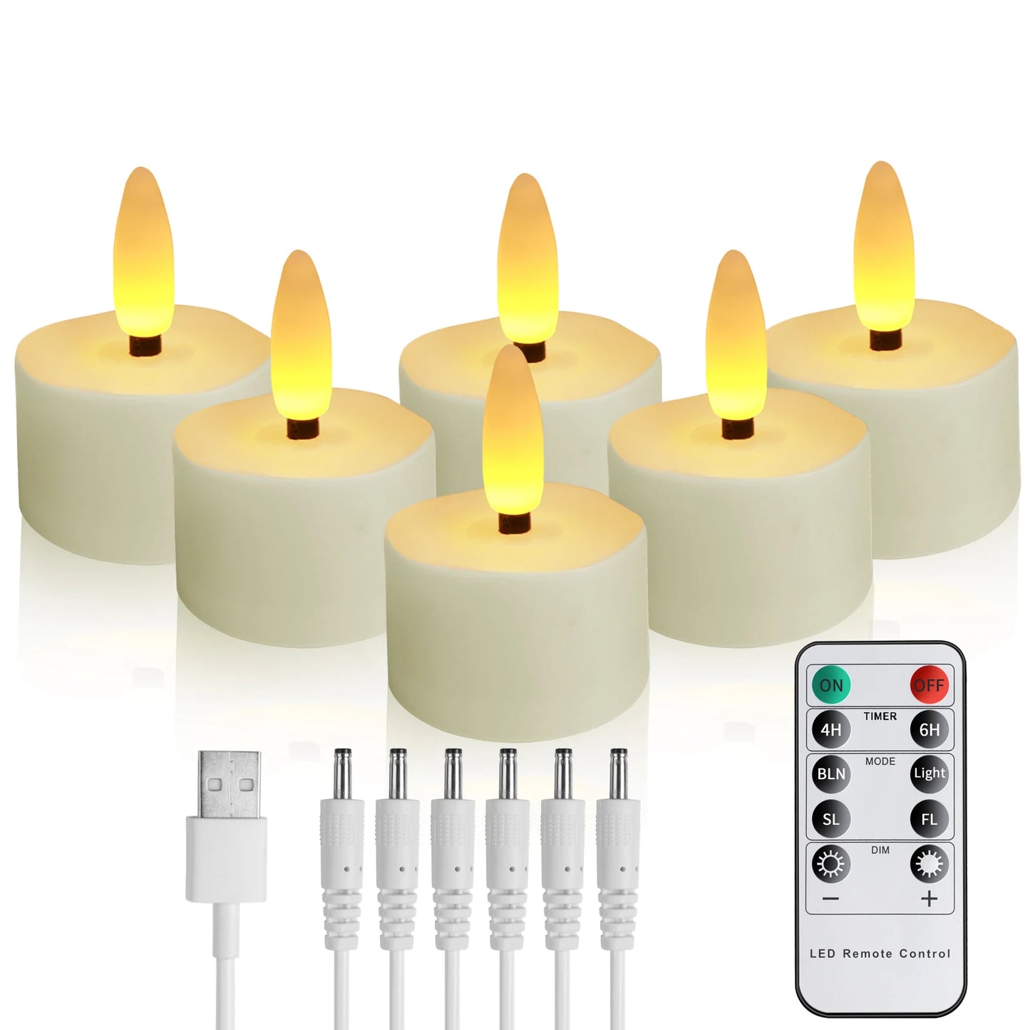 Rechargeable Flameless Tea Lights with Remote LED Tealights Battery Operated Realistic Flickering for Home Holiday Wedding Table