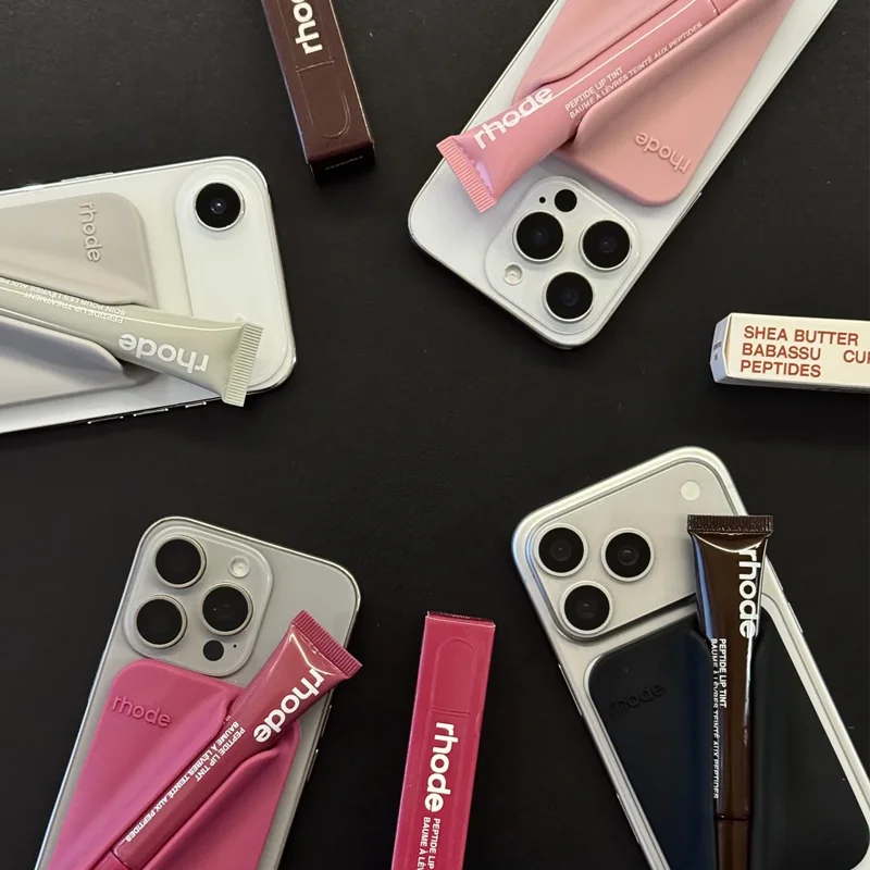 Rhode Magnetic SNAP-ON LIP CASE Phone Case with Box for IPhone 15 16 14 13 12 11 Pro Max 17 Air Lip Gloss Holder Soft Silicone