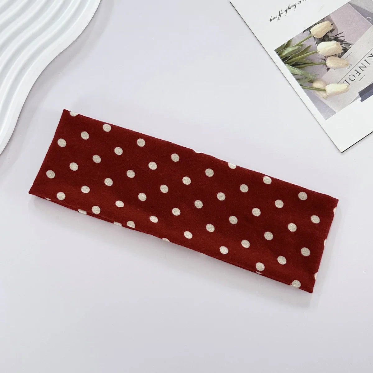 Y2K Retro Boho Breeze Wind Dot Stretch Women's Hairbands Korean Ins Fashion Wide Headbands Yoga Sports Dating Hair Accessories