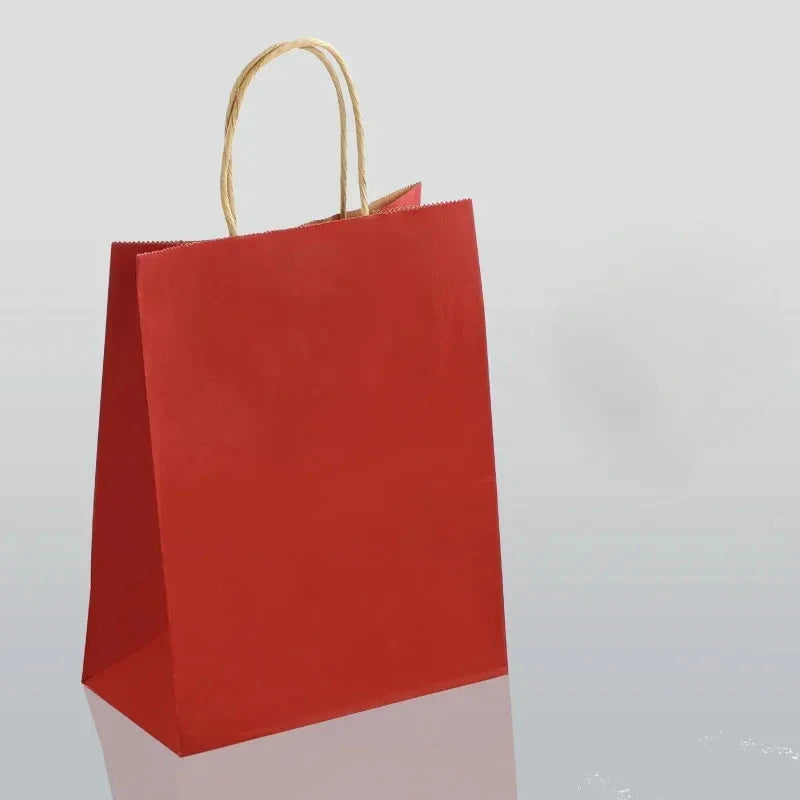 Wholesale Blank Kraft Paper Gift bags Custom Printed Recyclable Kraft Paper Shopping Bag Cosmetic Wedding Candy Grocery Bag