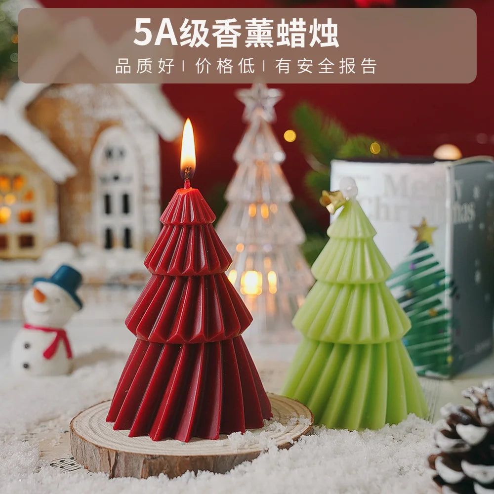 3D Christmas Tree Candle Silicone Mold DIY Christmas Candle Making Kit Handmade Soap Plaster Resin Baking Tools Holiday Gifts