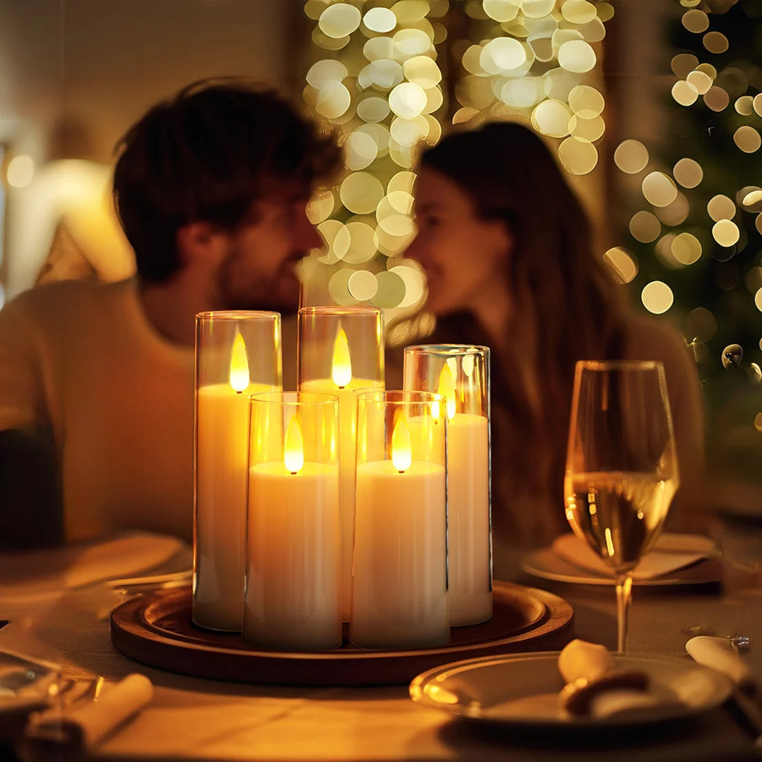 6-90PCS Acrylic Cup Led Candles Wedding Flickering Flameless Candles Battery Operated Artificial Candle Concert Activities Decor