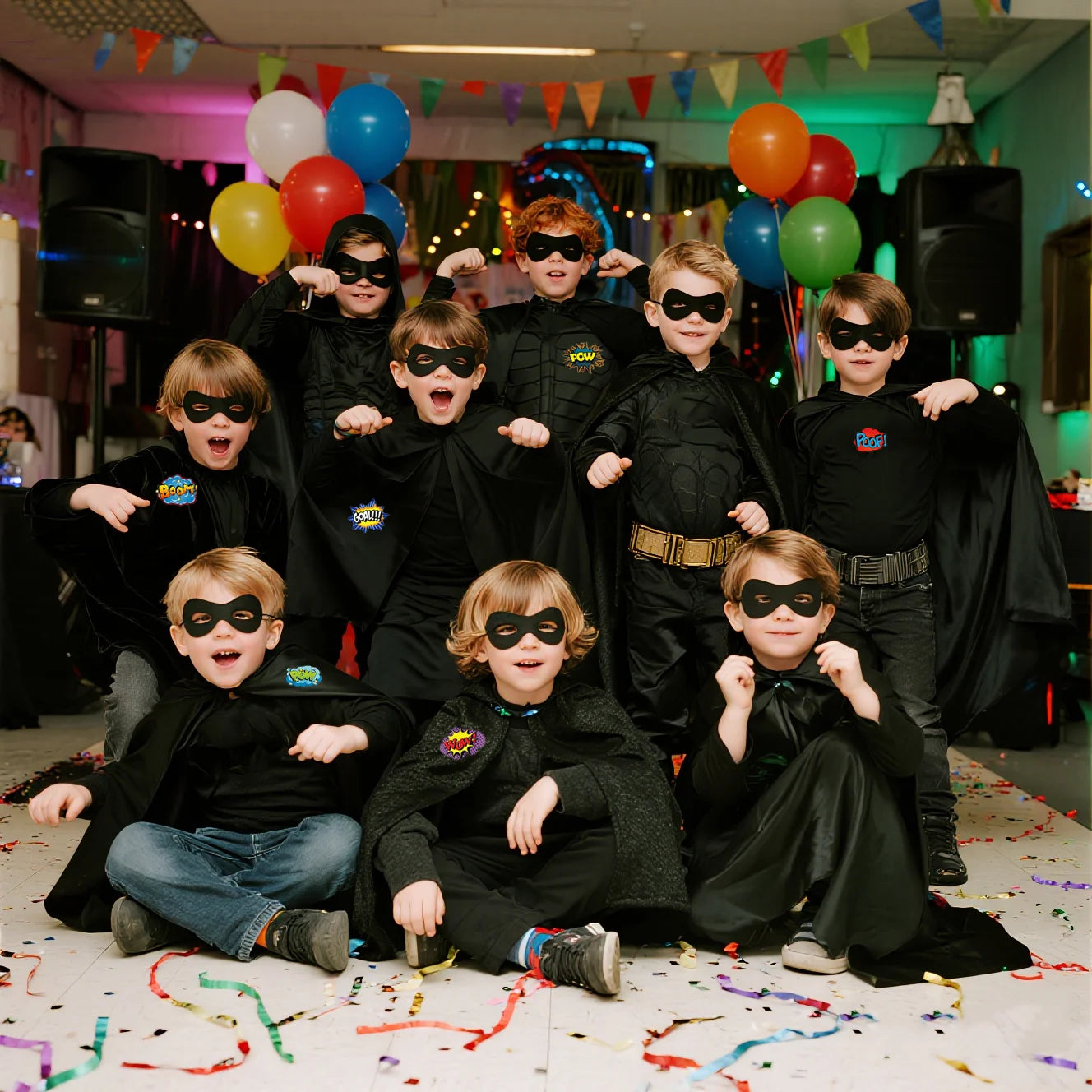 6-48PCS Superhero Capes and Masks for Boys Girls Birthday Party Favor Kids Role Playing Halloween Costumes SuperHero Party Favor