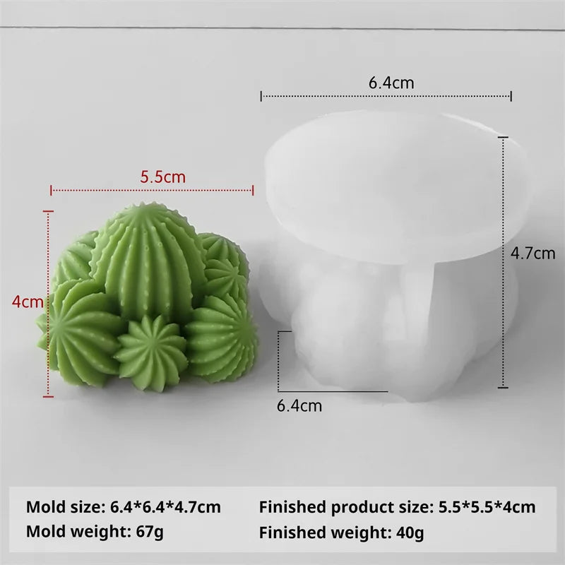 3D Silicone Candle Soap Mold Cactus Succulents Plaster Cement Mold Home Decoration DIY Aromatherapy Wedding Gifts silicone molds